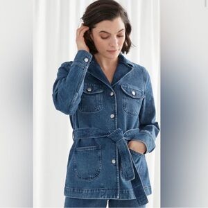 & Other Stories Denim Jacket with Waist Belt